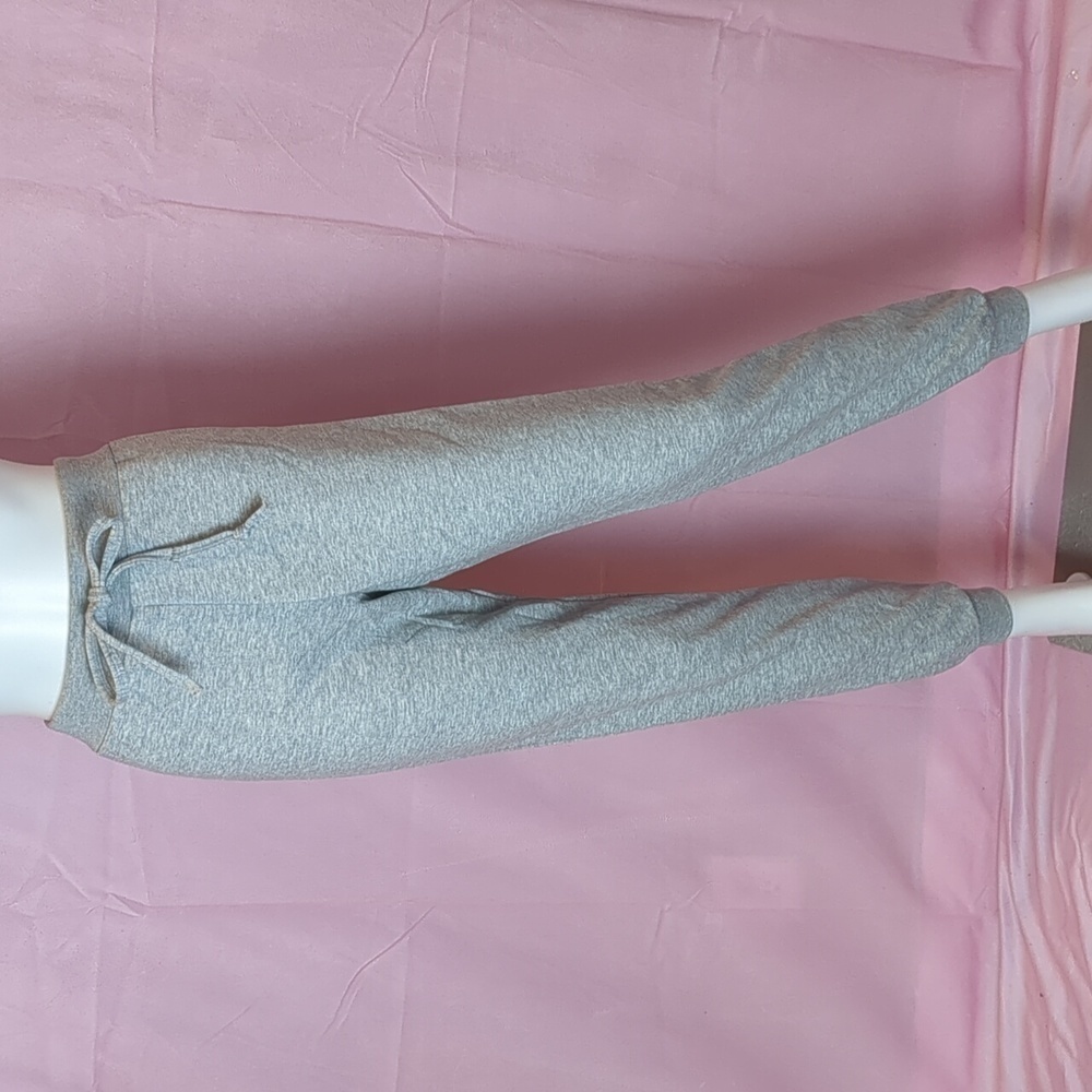 Nasty Gal Jog My Memory High Waisted Joggers in Light Gray Marl size UK 6